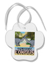 Diplodocus Longus - With Name Paw Print Shaped Ornament by TooLoud-Ornament-TooLoud-White-Davson Sales
