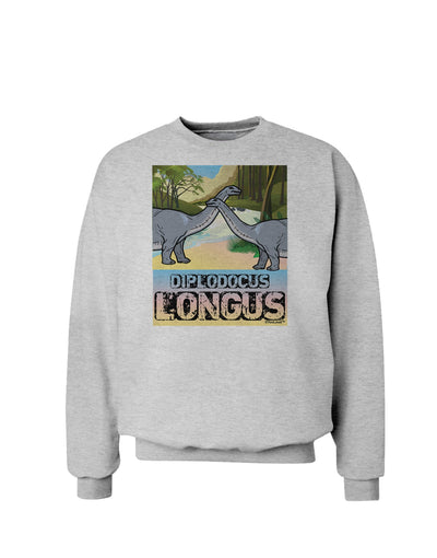 Diplodocus Longus - With Name Sweatshirt-Sweatshirts-TooLoud-AshGray-Small-Davson Sales