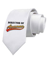 Director Of Awesome Printed White Necktie