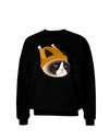 Disgruntled Cat Wearing Turkey Hat Adult Dark Sweatshirt by-Sweatshirts-TooLoud-Black-Small-Davson Sales