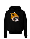 Disgruntled Cat Wearing Turkey Hat Dark Hoodie Sweatshirt by