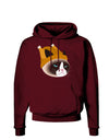Disgruntled Cat Wearing Turkey Hat Dark Hoodie Sweatshirt by-Hoodie-TooLoud-Maroon-Small-Davson Sales