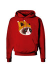 Disgruntled Cat Wearing Turkey Hat Dark Hoodie Sweatshirt by-Hoodie-TooLoud-Red-Small-Davson Sales