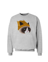 Disgruntled Cat Wearing Turkey Hat Sweatshirt by-Sweatshirts-TooLoud-AshGray-Small-Davson Sales