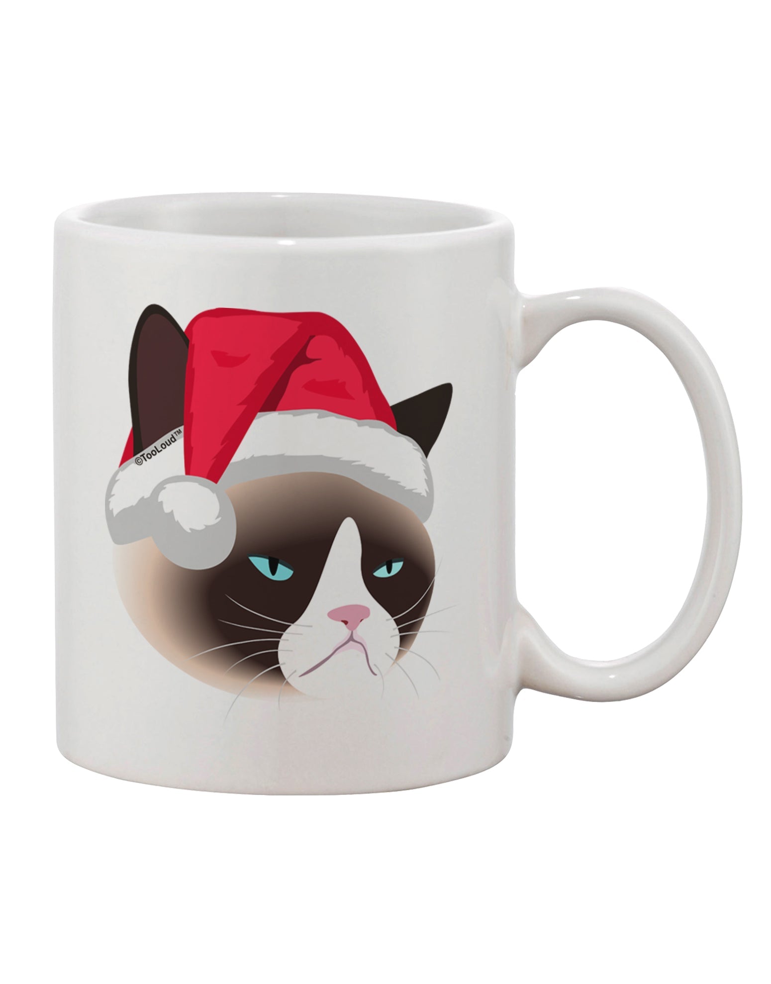 Disgruntled Siamese Cat Printed 11 oz Coffee Mug - Expertly Crafted for the Festive Season by TooLoud-11 OZ Coffee Mug-TooLoud-White-Davson Sales