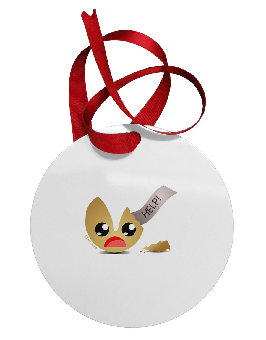 Dismembered Fortune Cookie Circular Metal Ornament-Ornament-TooLoud-White-Davson Sales