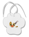 Dismembered Fortune Cookie Paw Print Shaped Ornament-Ornament-TooLoud-White-Davson Sales