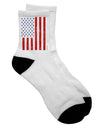 Distressed Adult Short Socks in Red and Blue Stamp Style American Flag - Exclusively by TooLoud-Socks-TooLoud-White-Ladies-4-6-Davson Sales