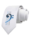 Distressed Bass Strings Printed White Necktie