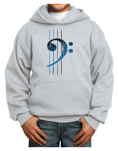 Distressed Bass Strings Youth Hoodie Pullover Sweatshirt-Youth Hoodie-TooLoud-Ash-XS-Davson Sales