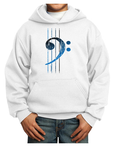 Distressed Bass Strings Youth Hoodie Pullover Sweatshirt-Youth Hoodie-TooLoud-White-XS-Davson Sales