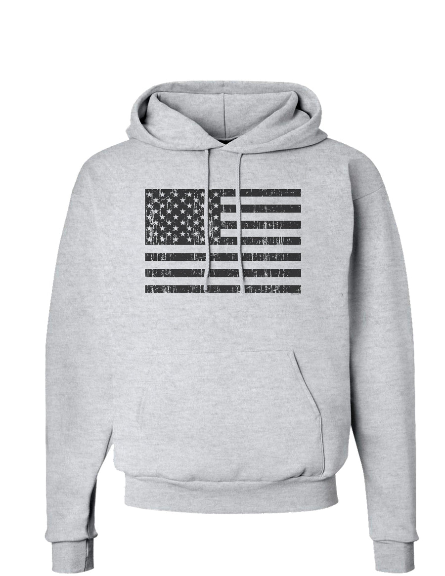 Distressed Black and White American Flag Hoodie Sweatshirt-Hoodie-TooLoud-White-Small-Davson Sales