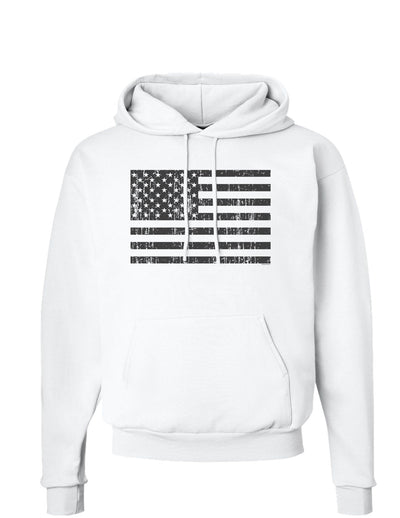 Distressed Black and White American Flag Hoodie Sweatshirt-Hoodie-TooLoud-White-Small-Davson Sales