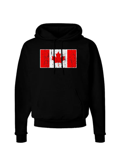 Distressed Canadian Flag Maple Leaf Dark Hoodie Sweatshirt-Hoodie-TooLoud-Black-Small-Davson Sales