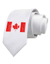 Distressed Canadian Flag Maple Leaf Printed White Necktie