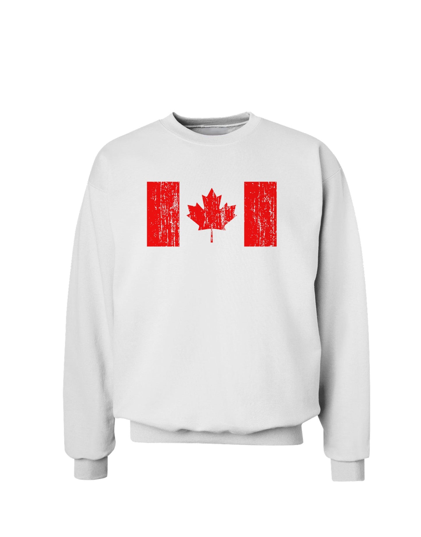 Distressed Canadian Flag Maple Leaf Sweatshirt-Sweatshirts-TooLoud-White-Small-Davson Sales