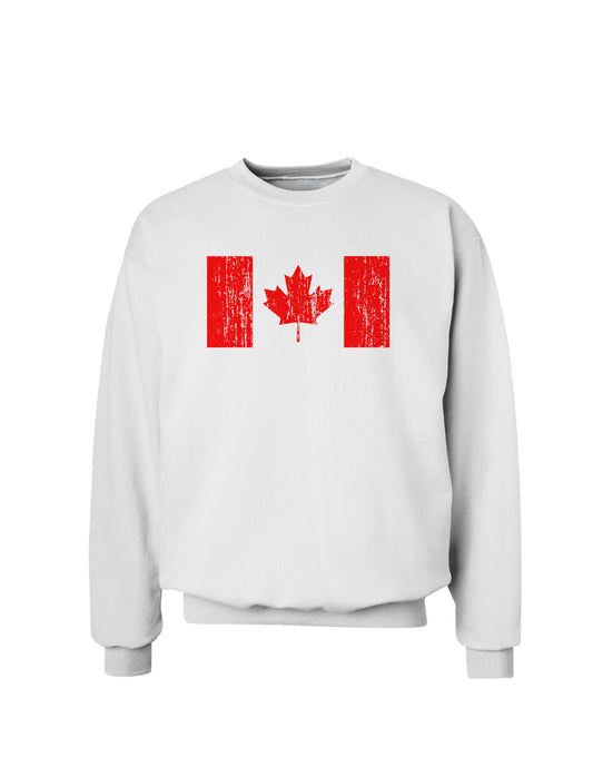 Distressed Canadian Flag Maple Leaf Sweatshirt-Sweatshirts-TooLoud-White-Small-Davson Sales