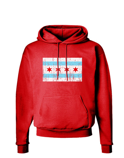 Distressed Chicago Flag Design Dark Hoodie Sweatshirt by TooLoud-Hoodie-TooLoud-Red-Small-Davson Sales