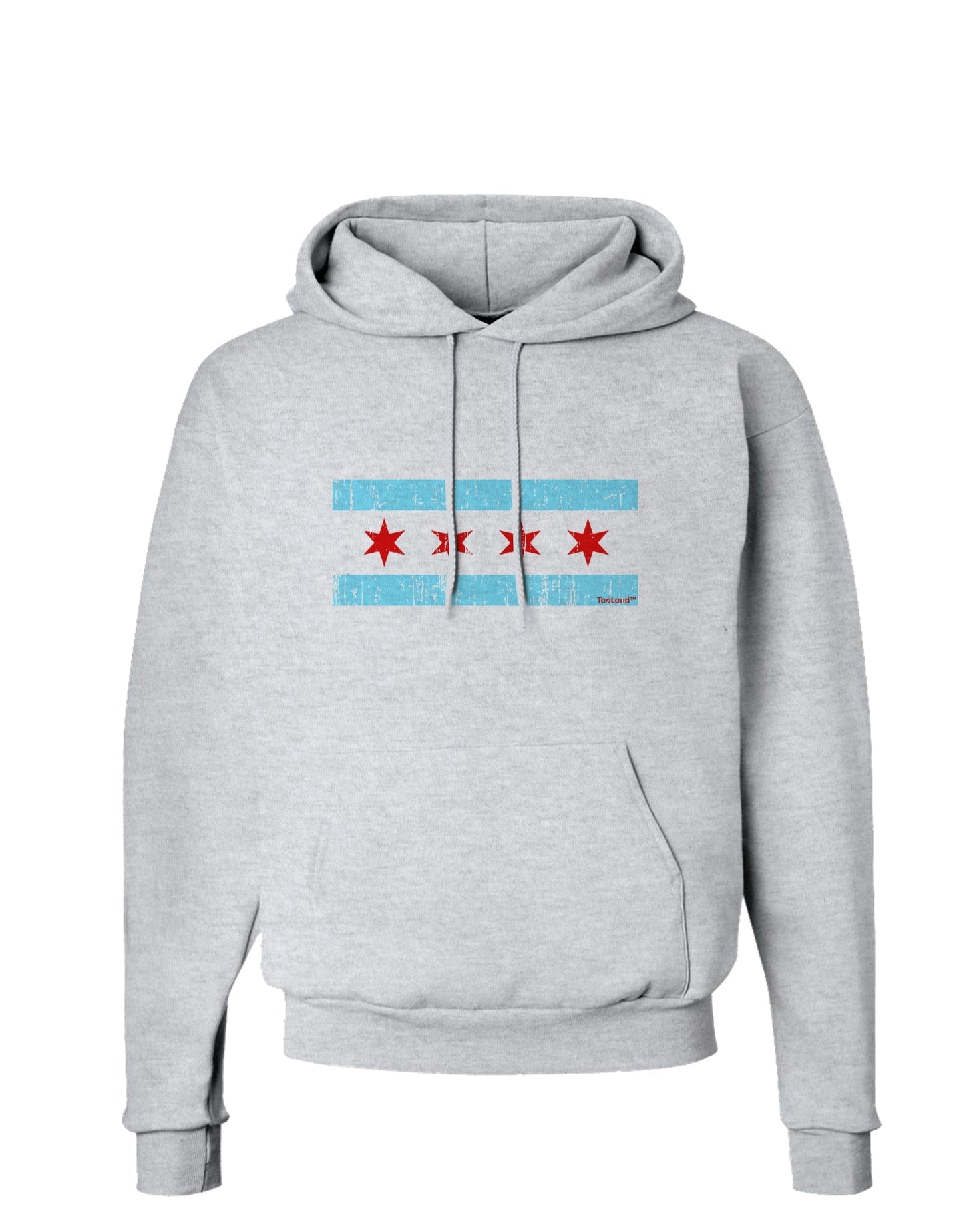Distressed Chicago Flag Design Hoodie Sweatshirt by TooLoud-Hoodie-TooLoud-AshGray-Small-Davson Sales