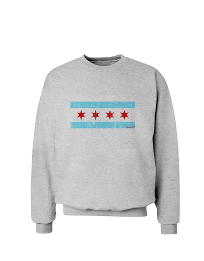 Distressed Chicago Flag Design Sweatshirt by TooLoud-Sweatshirts-TooLoud-AshGray-Small-Davson Sales