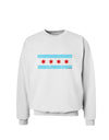 Distressed Chicago Flag Design Sweatshirt by TooLoud-Sweatshirts-TooLoud-White-Small-Davson Sales