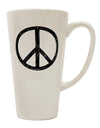 Distressed Conical Latte Coffee Mug with Peace Sign Symbol - TooLoud-Conical Latte Mug-TooLoud-White-Davson Sales