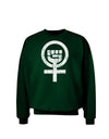 Distressed Feminism Symbol Adult Dark Sweatshirt-Sweatshirts-TooLoud-Deep-Forest-Green-Small-Davson Sales