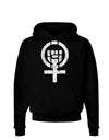 Distressed Feminism Symbol Dark Hoodie Sweatshirt-Hoodie-TooLoud-Black-Small-Davson Sales