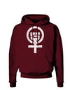 Distressed Feminism Symbol Dark Hoodie Sweatshirt-Hoodie-TooLoud-Maroon-Small-Davson Sales