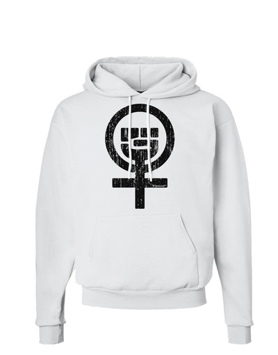 Distressed Feminism Symbol Hoodie Sweatshirt-Hoodie-TooLoud-White-Small-Davson Sales