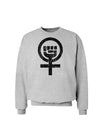 Distressed Feminism Symbol Sweatshirt-Sweatshirts-TooLoud-AshGray-Small-Davson Sales