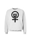 Distressed Feminism Symbol Sweatshirt-Sweatshirts-TooLoud-White-Small-Davson Sales