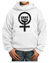 Distressed Feminism Symbol Youth Hoodie Pullover Sweatshirt-Youth Hoodie-TooLoud-White-XS-Davson Sales