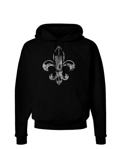 Distressed Fleur de Lis Dark Hoodie Sweatshirt-Hoodie-TooLoud-Black-Small-Davson Sales