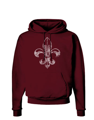 Distressed Fleur de Lis Dark Hoodie Sweatshirt-Hoodie-TooLoud-Maroon-Small-Davson Sales