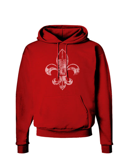 Distressed Fleur de Lis Dark Hoodie Sweatshirt-Hoodie-TooLoud-Red-Small-Davson Sales