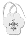 Distressed Fleur de Lis Paw Print Shaped Ornament-Ornament-TooLoud-White-Davson Sales