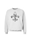 Distressed Fleur de Lis Sweatshirt-Sweatshirt-TooLoud-White-Small-Davson Sales