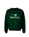 Distressed I Heart Seattle - Heart Flag Adult Dark Sweatshirt by TooLoud-Sweatshirts-TooLoud-Deep-Forest-Green-Small-Davson Sales