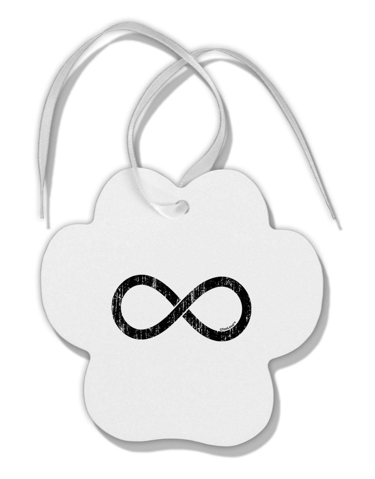 Distressed Infinity Paw Print Shaped Ornament-Ornament-TooLoud-White-Davson Sales