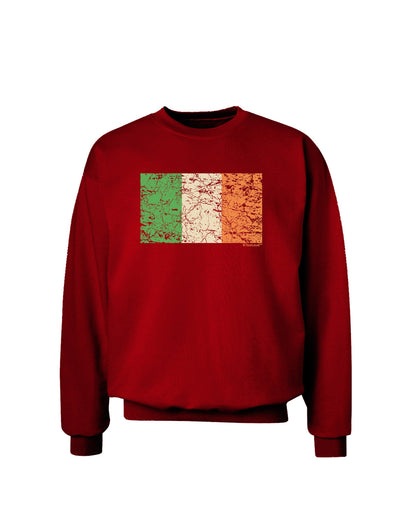 Distressed Irish Flag - Flag of Ireland Adult Dark Sweatshirt-Sweatshirts-TooLoud-Deep-Red-Small-Davson Sales