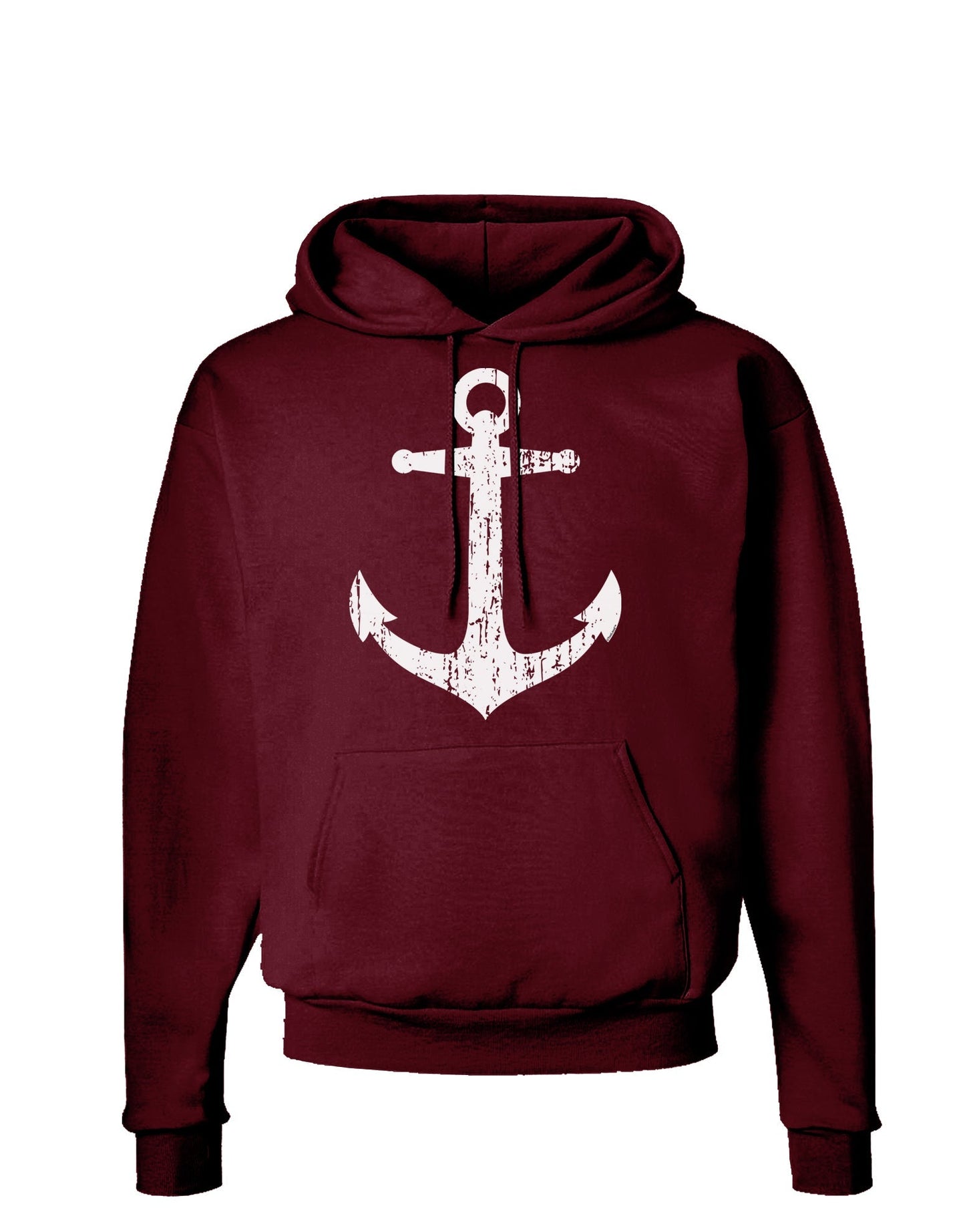 Distressed Nautical Sailor Anchor Dark Hoodie Sweatshirt-Hoodie-TooLoud-Maroon-Small-Davson Sales