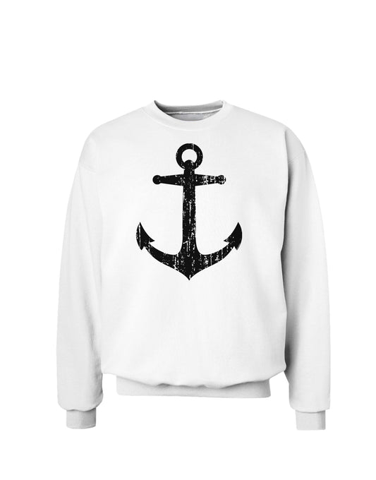 Distressed Nautical Sailor Anchor Sweatshirt-Sweatshirts-TooLoud-White-Small-Davson Sales