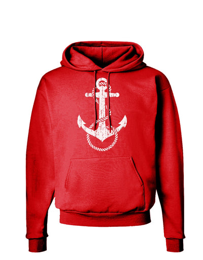 Distressed Nautical Sailor Rope Anchor Dark Hoodie Sweatshirt-Hoodie-TooLoud-Red-Small-Davson Sales