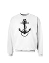 Distressed Nautical Sailor Rope Anchor Sweatshirt-Sweatshirts-TooLoud-White-Small-Davson Sales