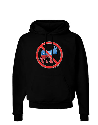 Distressed No Democrats Sign Dark Hoodie Sweatshirt-Hoodie-TooLoud-Black-Small-Davson Sales