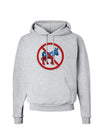 Distressed No Democrats Sign Hoodie Sweatshirt-Hoodie-TooLoud-AshGray-Small-Davson Sales