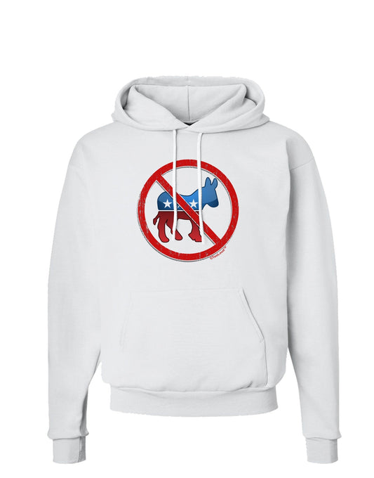 Distressed No Democrats Sign Hoodie Sweatshirt-Hoodie-TooLoud-White-Small-Davson Sales