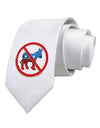 Distressed No Democrats Sign Printed White Necktie