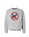 Distressed No Democrats Sign Sweatshirt-Sweatshirts-TooLoud-AshGray-Small-Davson Sales